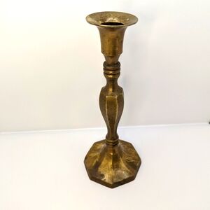 Single Vintage Brass Candlestick 8.25"